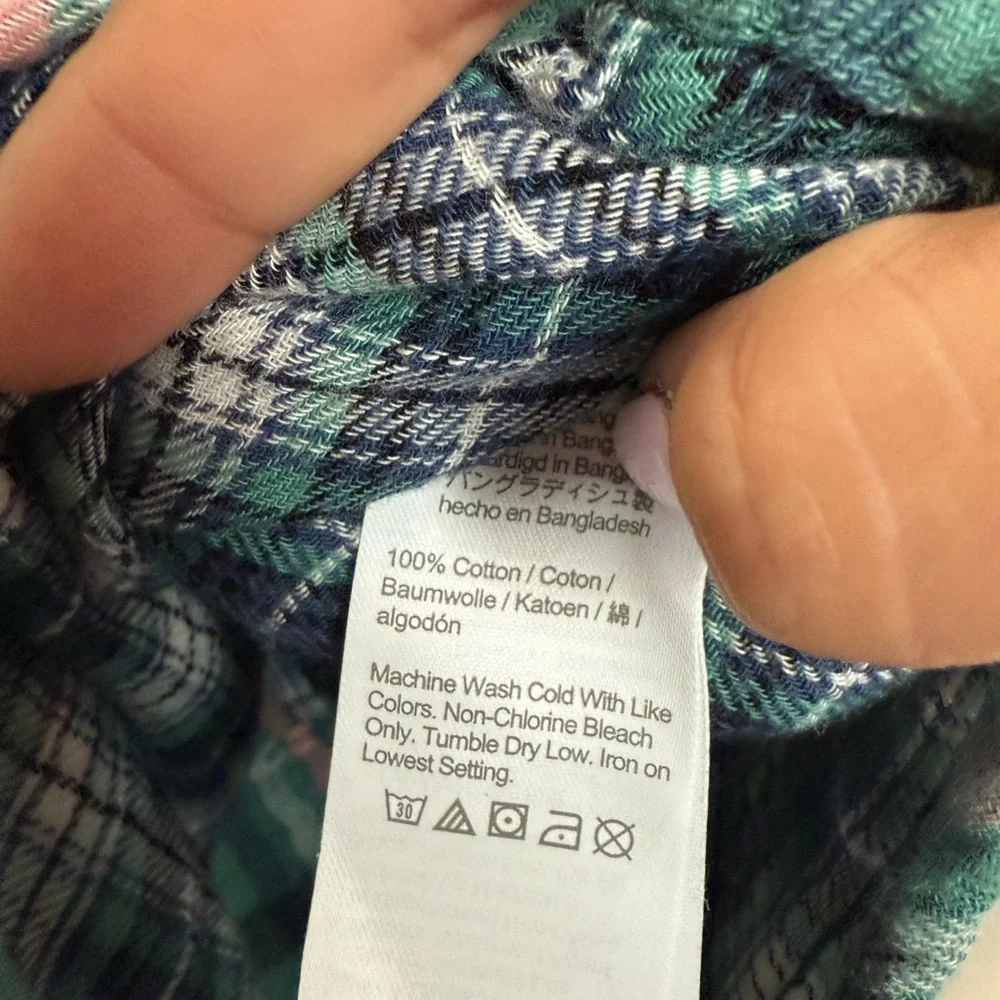 J.Crew Men Size Medium Magazine‎ Green Plaid Slim Double Weave button down shirt